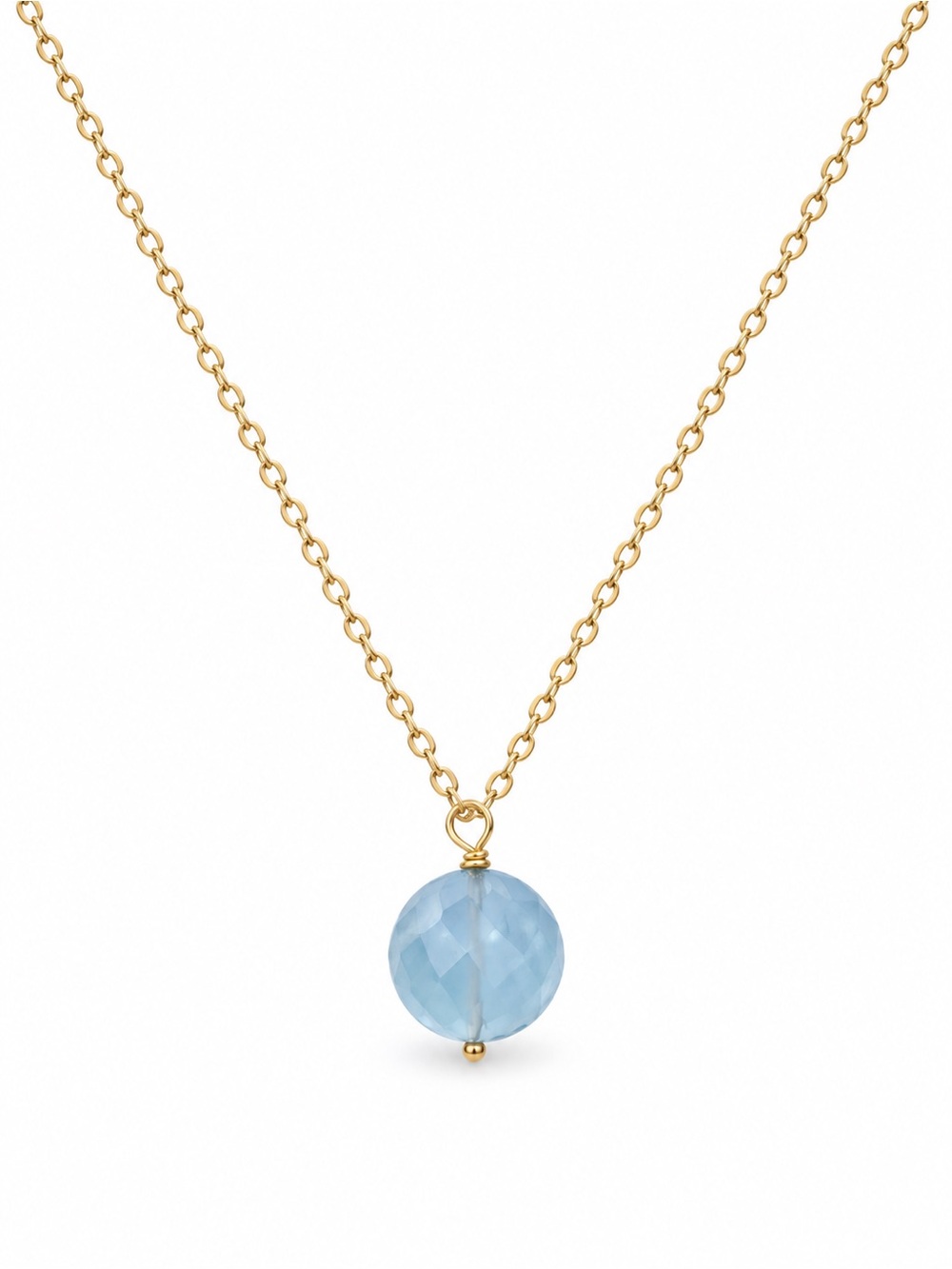 ALN4 Aquamarine Coin Necklace